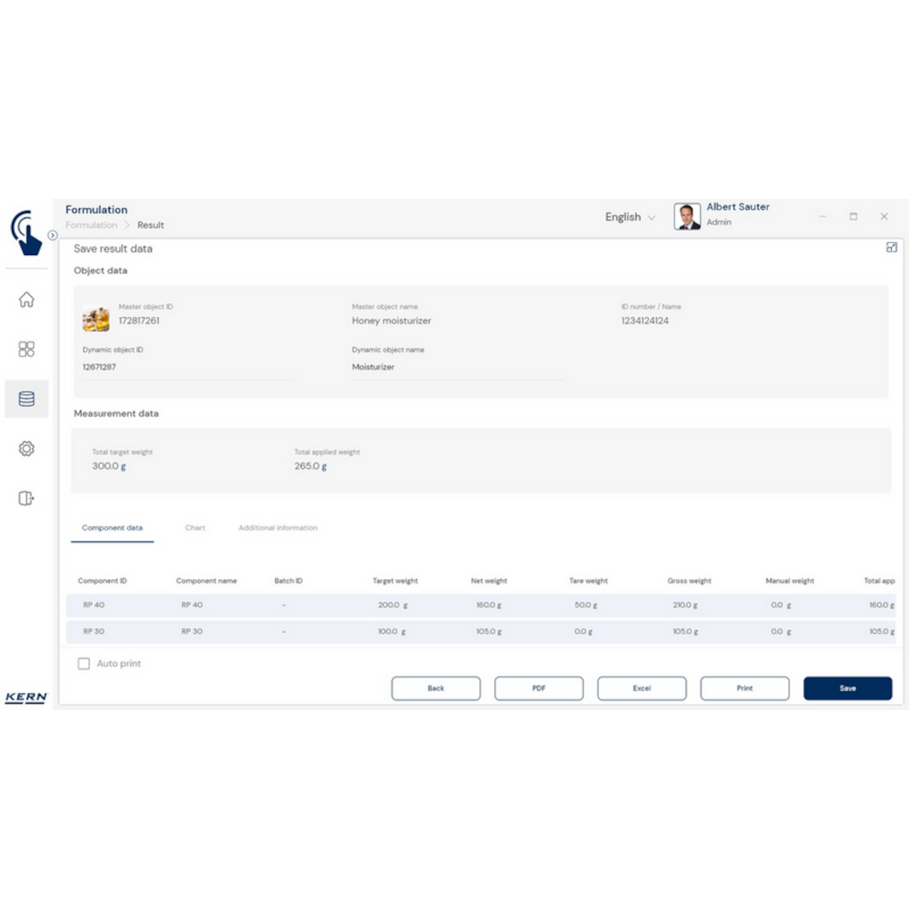 Software EasyTouch SET-21 Formulation