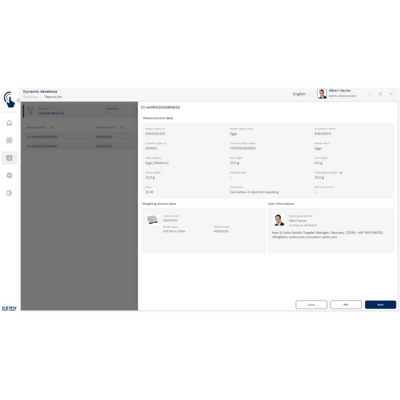 Software EasyTouch SET-06 Classification