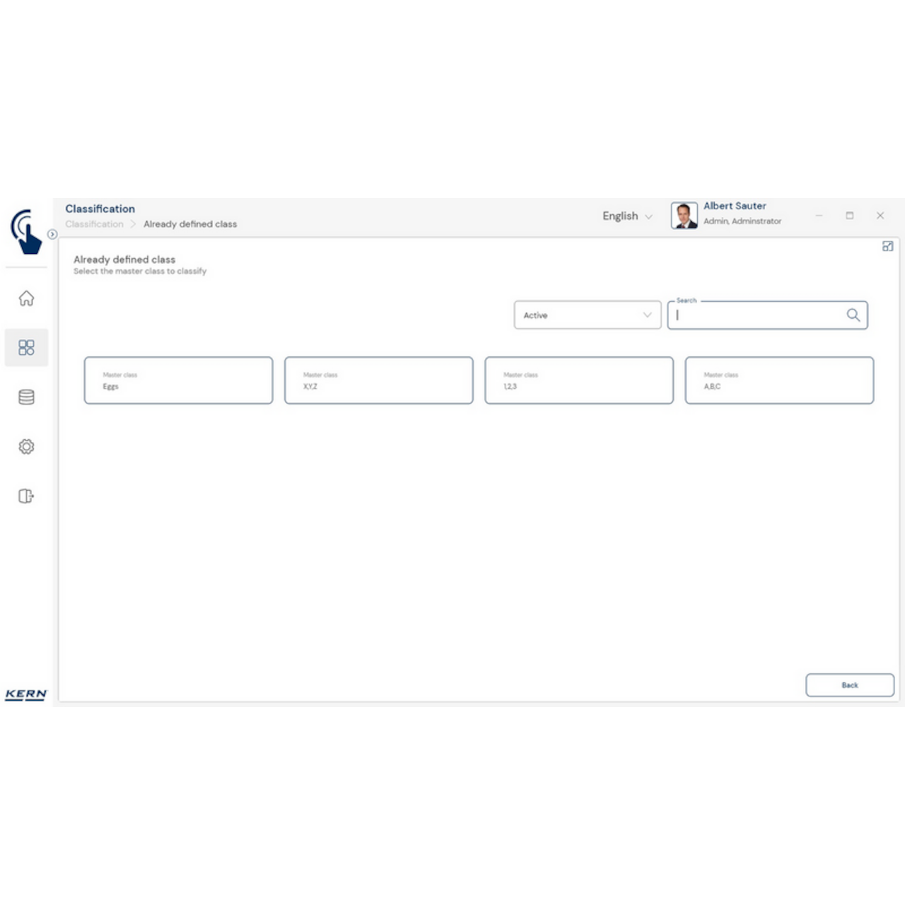Software EasyTouch SET-06 Classification