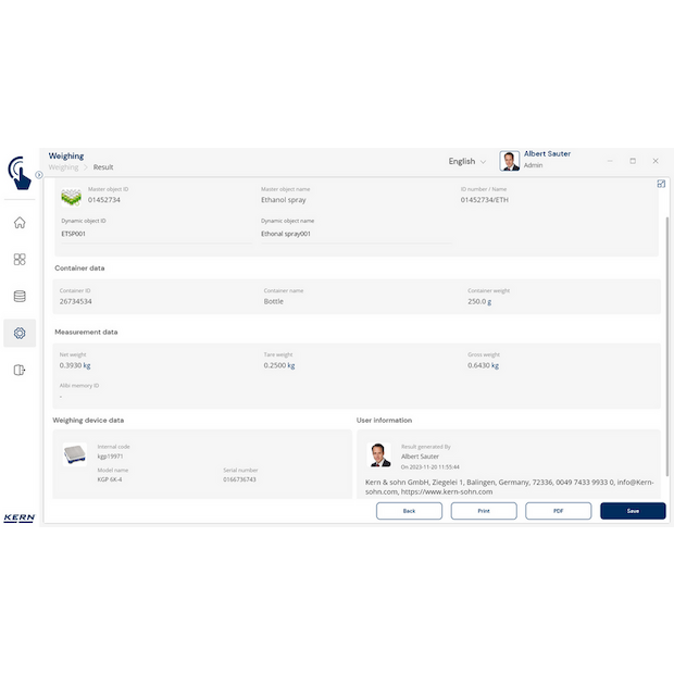 Software EasyTouch SET-18 Container Master