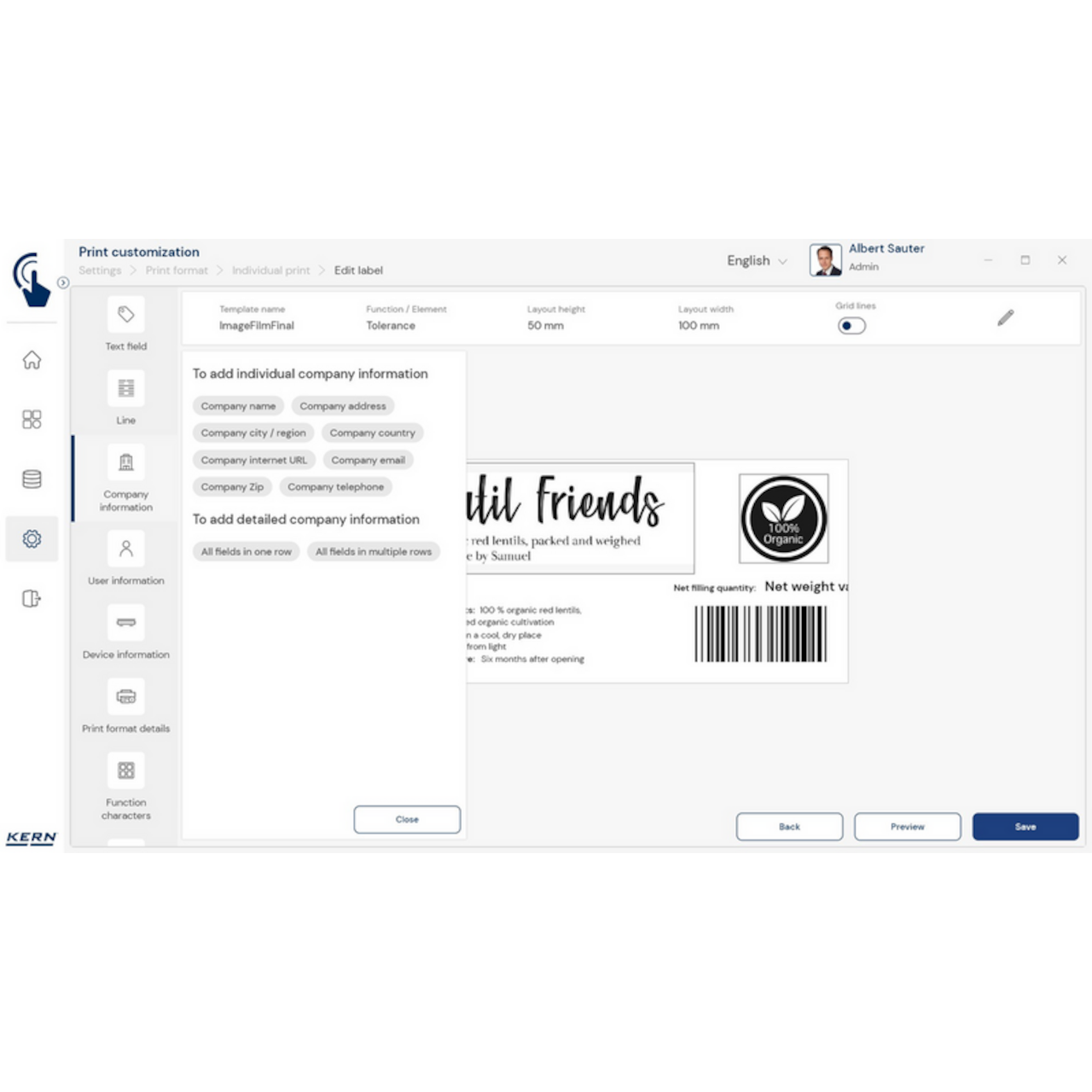 Software EasyTouch SET-14 Individual Print