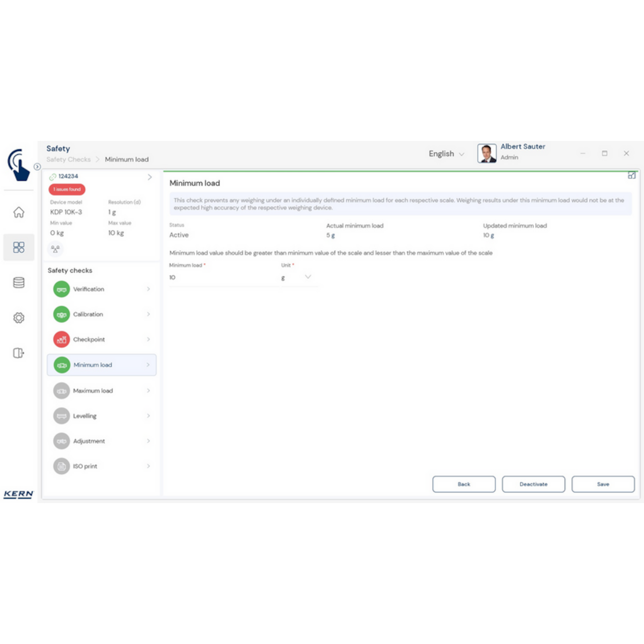 Software EasyTouch SET-11 Safety