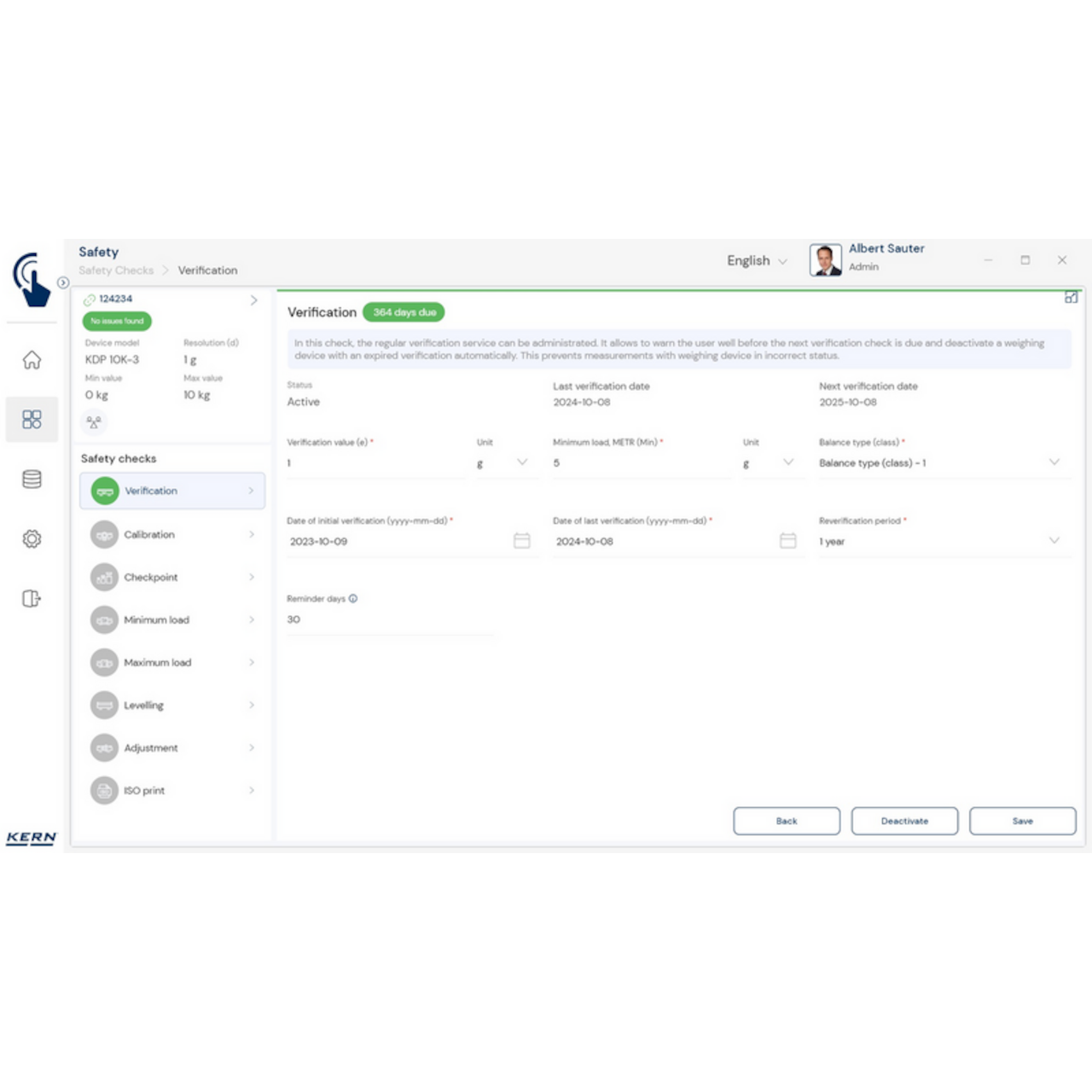 Software EasyTouch SET-11 Safety