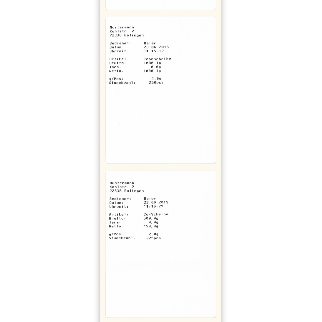 Etikettendrucker zum Ausdruck von Wägewerten auf Thermoetiketten, ASCII-fähig