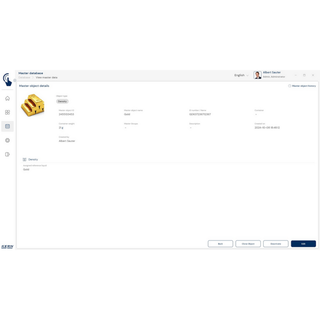 Software EasyTouch SET-04 Density