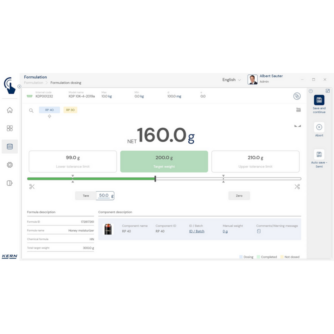 Software EasyTouch SET-21 Formulation