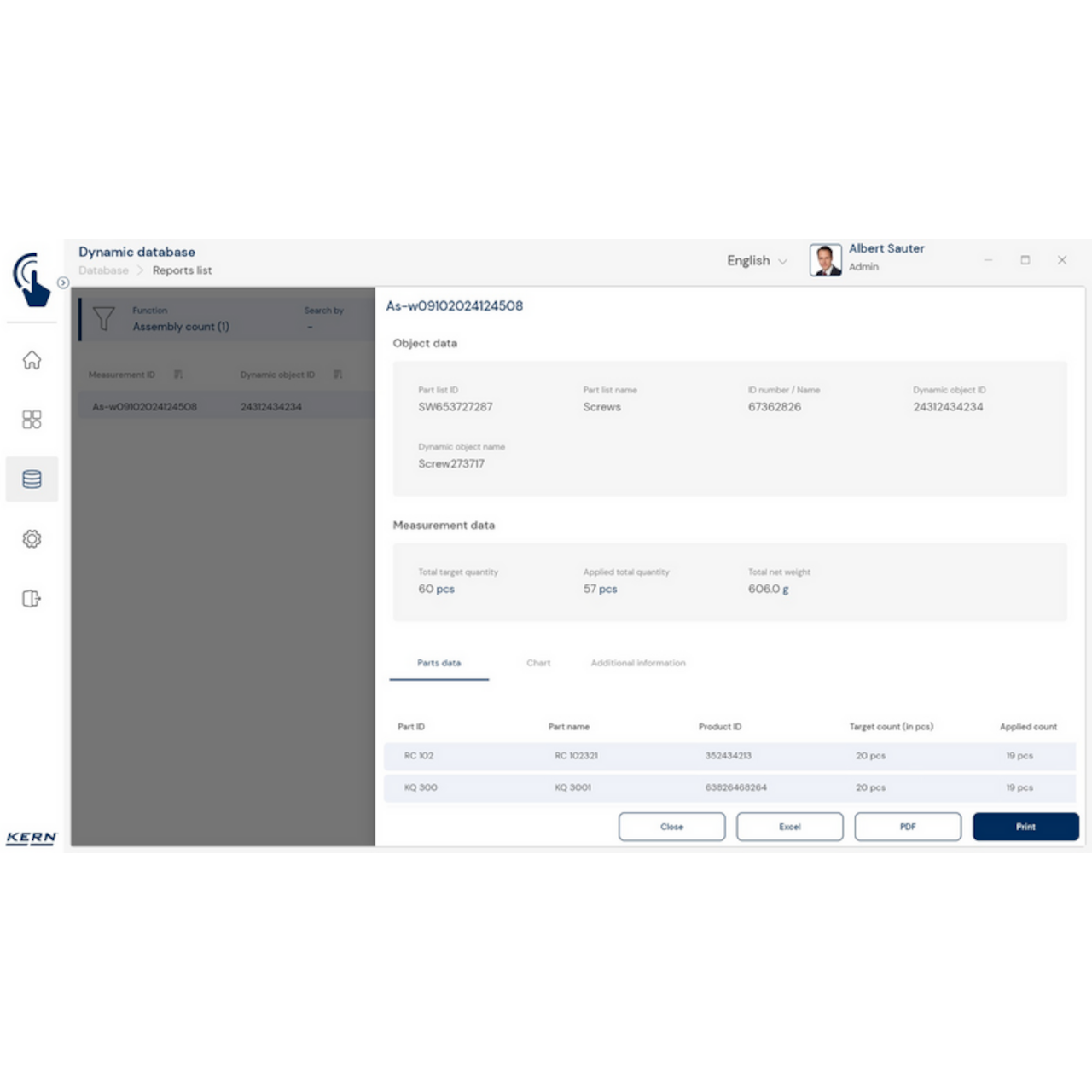 Software EasyTouch SET-35 Assembly Count