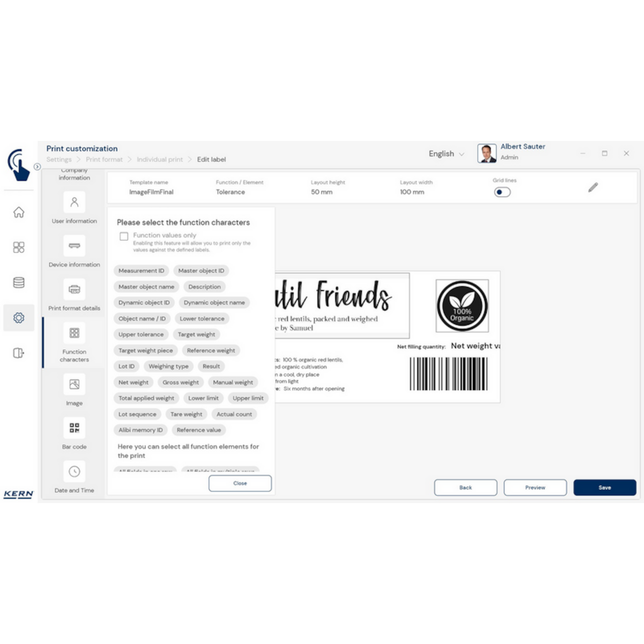 Software EasyTouch SET-14 Individual Print