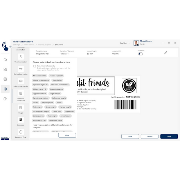 Software EasyTouch SET-14 Individual Print