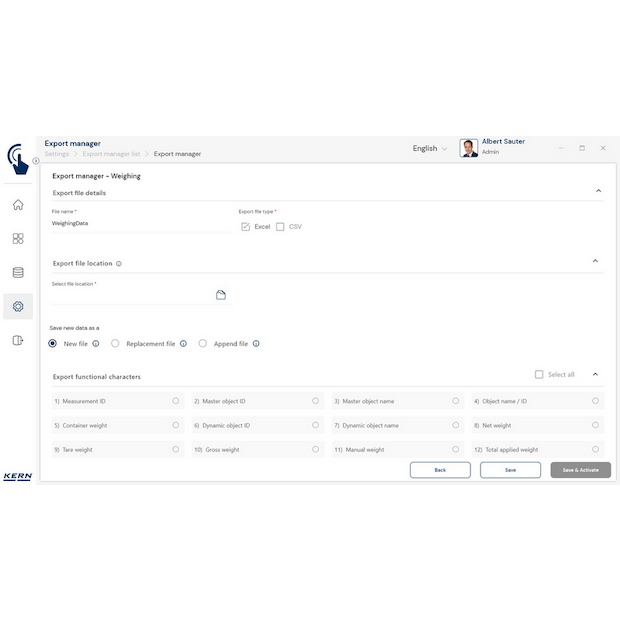 Software EasyTouch SET-37 Export Manager