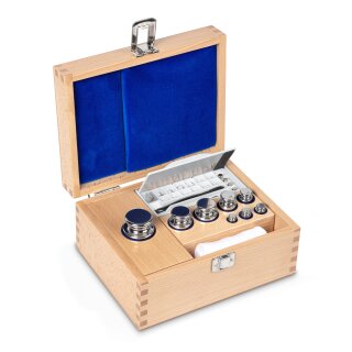 E1 Set of Weights, 1 mg - 500 g stainless steel,  in wooden box