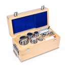 E1 set of weights, 1 g - 5 kg stainless steel,  in wooden...