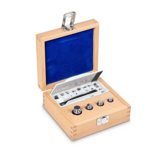 E2 Set of weights 1 mg - 50 g in Wooden box, stainless steel