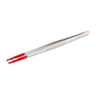 Forceps, stainless steel with silicone-coated tips, 250 mm. For weights of the class E1 - F1, 500 g - 2 kg