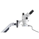 Stereo zoom microscope Set Trinocular 0,7-4,5x: Spr.loaded arm stand (Clamp), LED ring