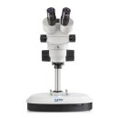 Stereo zoom microscope Set Binocular 0,7-4,5x: Double arm stand (Plate), LED ring
