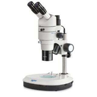 Stereo-Zoom Mikroskop Trinokular Parallel: 0,8-5,0x: HWF10x22: 3W LED