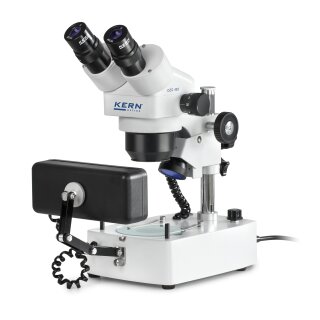 Stereo-Zoom Mikroskop (Schmuck) (nur 220V) OZG 493, 0,7 x - 3,6 x, 12 V, 10W Halogen (Durchlicht), 10W Halogen (Auflicht)